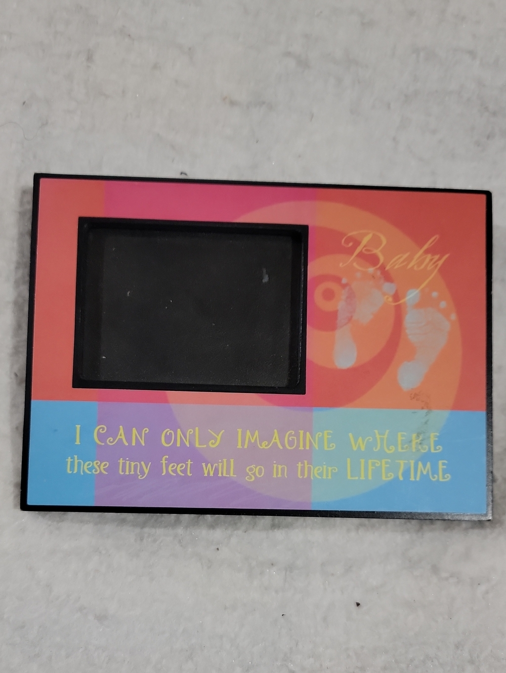Russ Multicolor Baby Footprint Picture Frame with Blue Accent